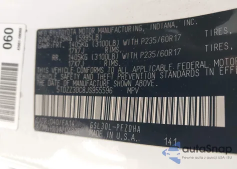 2018 Toyota Sienna L 7 Passenger из США, поврежденный, VIN 5TDZZ3DC8JS955596